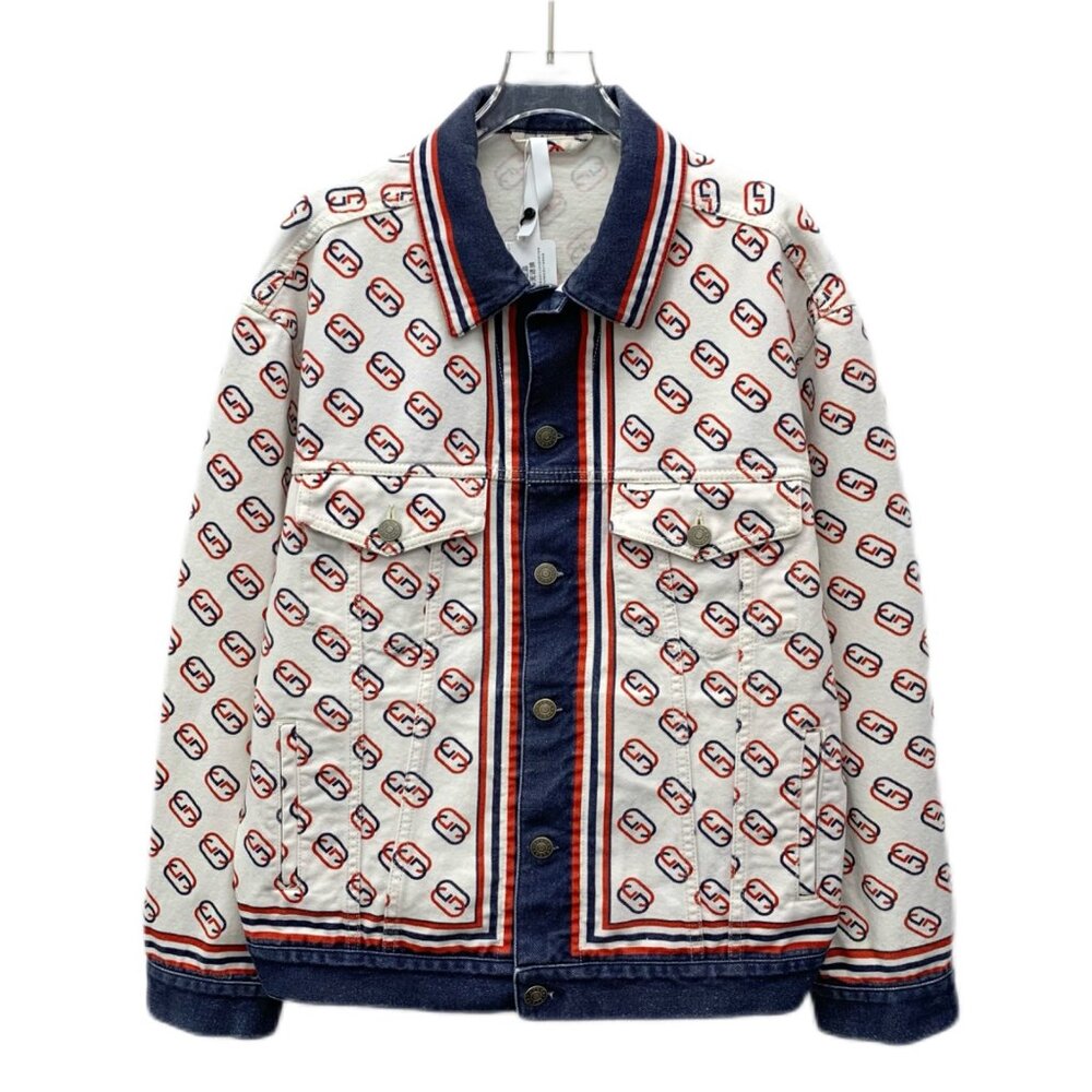 Gucci Color-Block Stripe Logo Print Full-Print Co… - image 1